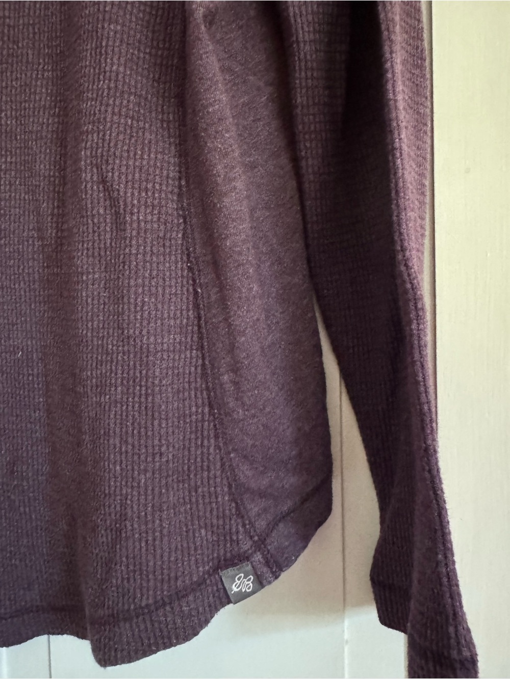 Eddie Bauer Long Sleeve Purple Thermal Henley Top - 3-Button V-Neck - Picture 5 of 6